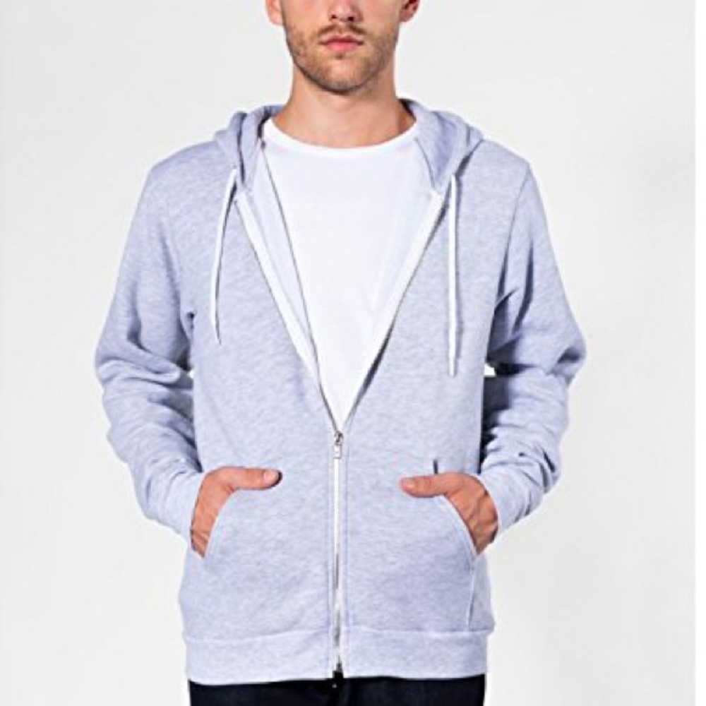 UNISEX American Apparel Salt&Pepper Zip Hoodie